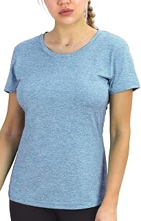 icyzone Women's Workout Running T-Shirt Activewear Yoga Gym Short Sleeve Tops Sports Shirts, 3-Pack