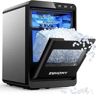 EUHOMY Nugget Ice Maker Countertop, 40Lbs/24H Sonic Ice Maker Machine, Self-Cleaning Pellet Ice Makers with Ice Scoop&Basket, Countertop Pebble Ice Maker for Home/Kitchen/Office