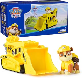 Paw Patrol, Rubble’s Bulldozer Toy Truck with Collectible Action Figure | Action Rescue Vehicle, Rolling Wheels, Rubble Action Figure, Imaginative Pretend Play, Kids Toys for Boys & Girls Ages 3 & Up