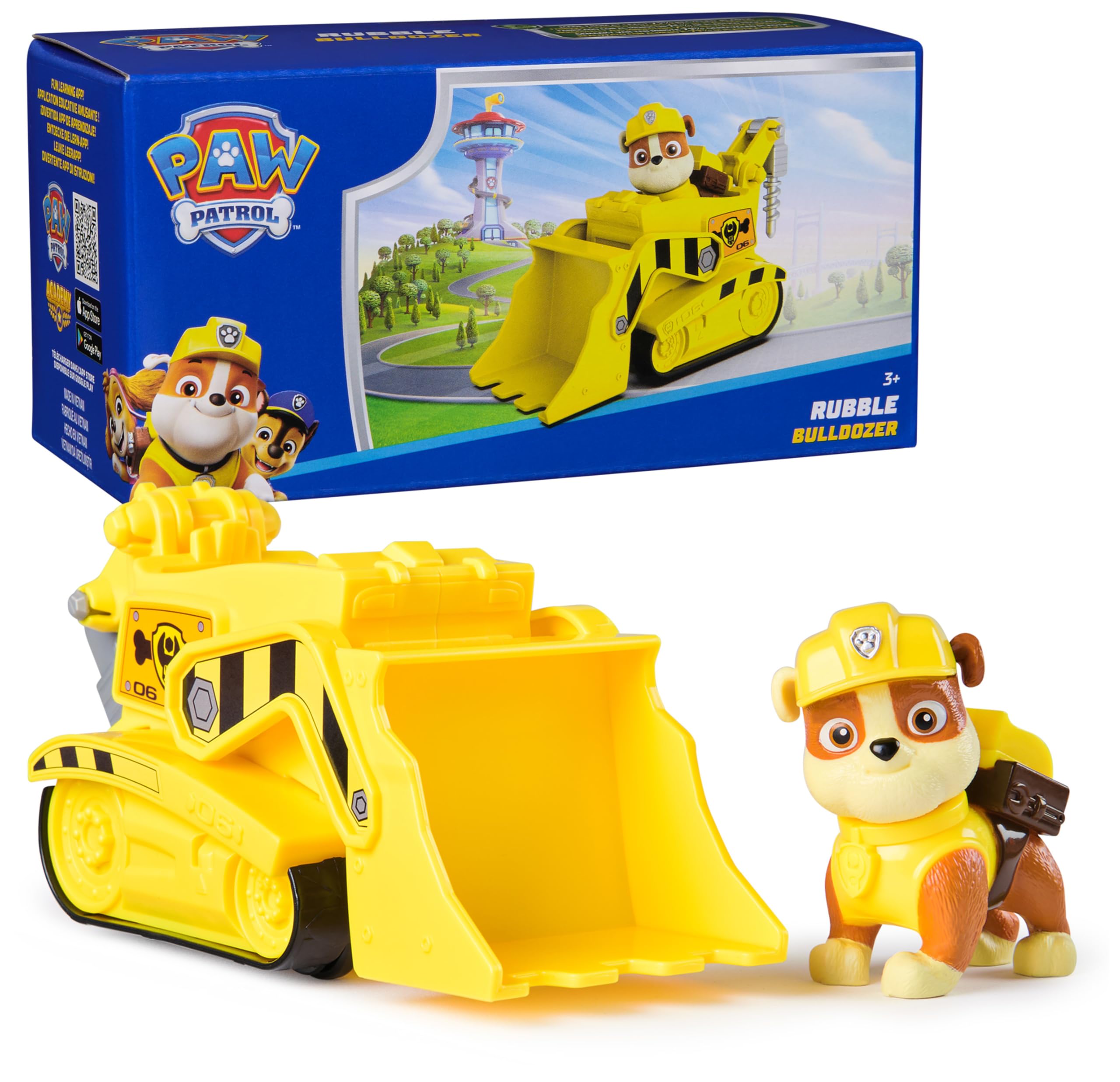 Paw Patrol, Rubble’s Bulldozer Toy Truck with Collectible Action Figure | Action