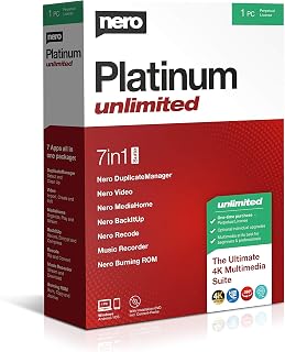 Nero Platinum Suite - multilingual | Video Editing | Backup | Manage & Play Media | 8K | Photos | Music | PC Tuning | 1 PC | Windows 11 / 10 (Unlimited)