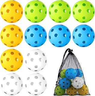 Coopay 12/50/100 Pack Plastic Baseballs Practice Training Balls Lightweight Hollow Softballs with a Drawstring Bag for Hitting Pitching Batting Training Indoor Outdoor Sport