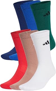 adidas Unisex Quilted Mid-Calf Socks (6 Pairs)