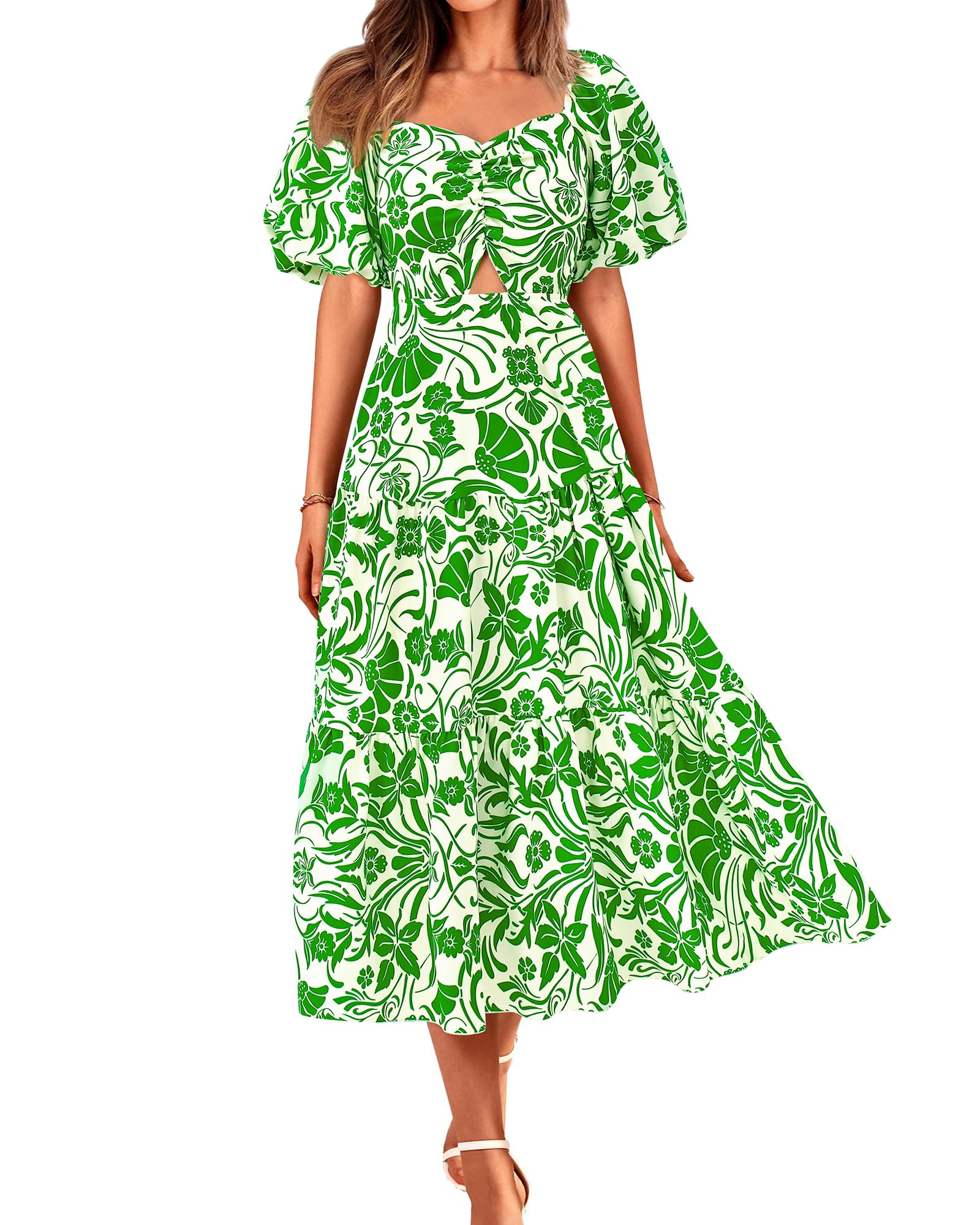 BTFBM Summer Dresses for Women 2026 Spring Outfits Beach Vacation Short Sleeve S