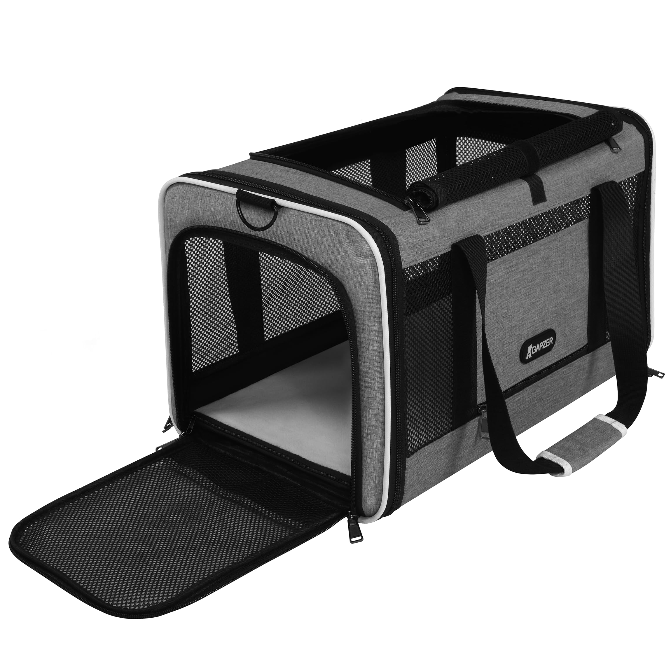 GAPZER Cat Carrier 18x11x11 Top Load, Soft-Sided Pet Travel Bag Over 15 lbs | Co