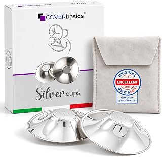 COVERbasics Silver Nursing Cups - Nipple Shields for Breastfeeding (XL)