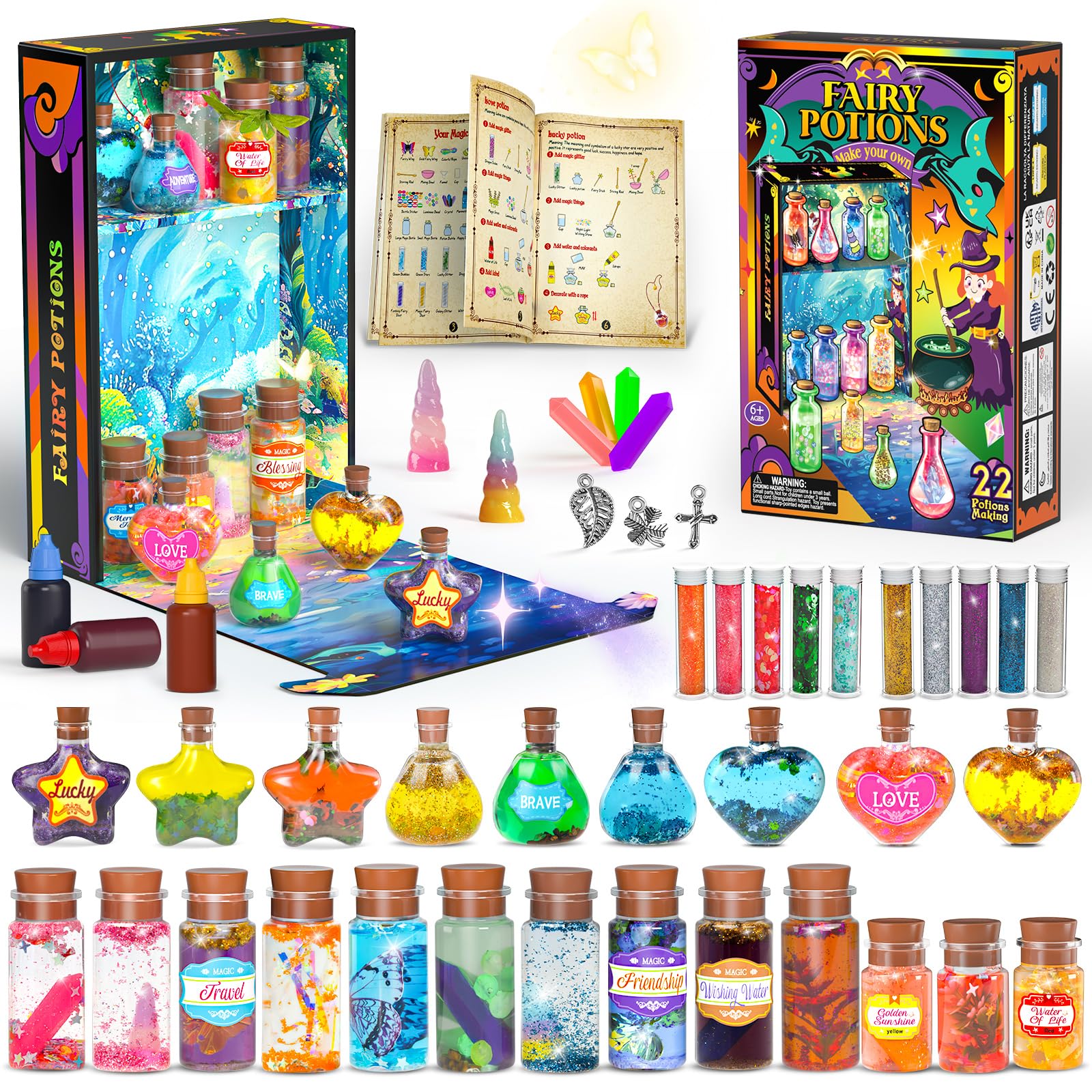 Magic Potion Kit for Girls,22 Potions Magic Mix Set for Kids 6 7 8 9 10 11 12 Ye