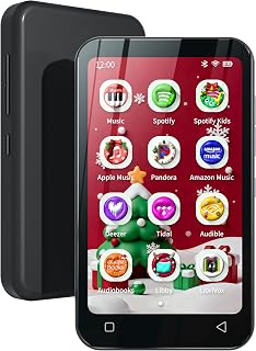 80GB Kids MP3 Player with Bluetooth and WiFi, Parental Controls, Pre-Installed Spotify, Audible, TIMMKOO 4" MP4 Player Up to 1TB (Black)