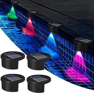 Solar Above Ground Pool Lights, 4 Pack Outdoor Wireless Inground Pool Lights, Pool Accessories Waterproof LED Solar Lights for Swimming Pools Decoration