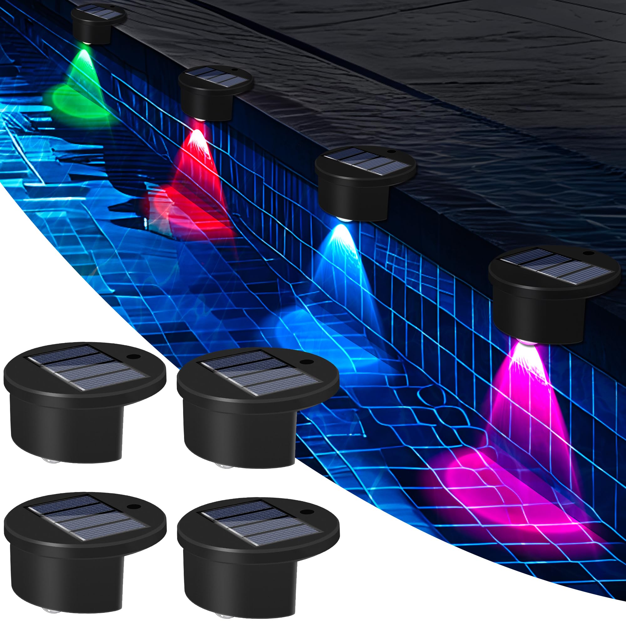 Solar Above Ground Pool Lights, 4 Pack Outdoor Wireless Inground Pool Lights, Po