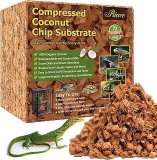 Riare 10LB Coconut Husk Chip for Reptiles, 72 Quart Coconut Fiber Substrate | Coco Chips Substrate Coconut Husk Bedding for Snakes, Tortoises, Ball Python, Bearded Dragon, Geckos, Lizards, Frogs
