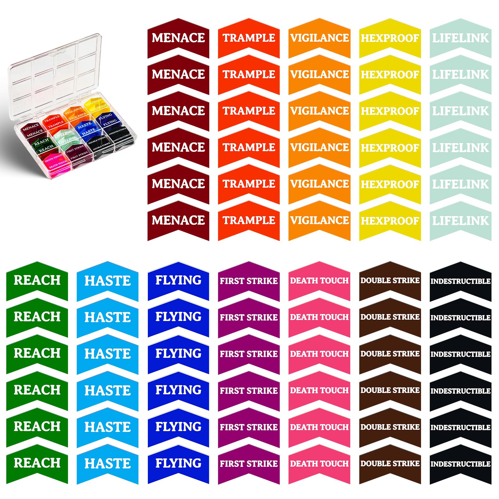 ZYCIXDIXS 72PCS MTG Counters Set Acrylic MTG Keyword Counters – Bright, Durable 