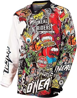 O'NEAL Motocross Jersey | Enduro Motorcycle | Fit for Maximum Freedom of Movement, Sewn Elbow Protection, Breathable | Element Jersey Classic | Adult | Black