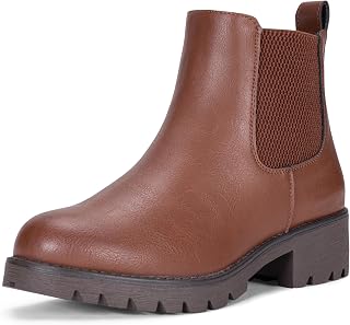 Women's Chelsea Ankle Boots Pull-On Low Heel Booties 9607
