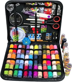 Marcoon Sewing Kit with PU Case, Marcoon Needles and Threads Kit with Sewing Accessories and Accessories for Kids, Adults, Beginners, Home, Travel, Emergency, with Scissors, Measure