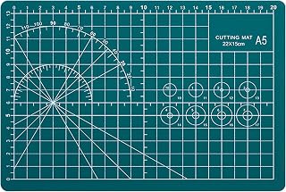 A5 Cutting Mat, Self Healing Sewing Mat, Craft Mat Double Sided 3-Ply Craft Cutting Board for Sewing Crafts Leather Fabric Scrapbooking Project Art Supplies, 8.6“ x 5.9”, Green