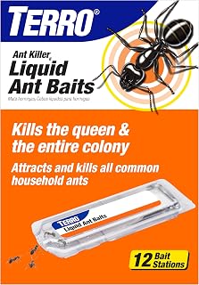 TERRO Liquid Ant Killer Bait Stations, 12-Pack, Indoor Ant Traps, T300B | Borax Formula, Kills the Queen & the Entire Colony, Liquid Ant Baits Indoor, Kills Household Ants, Indoor Use