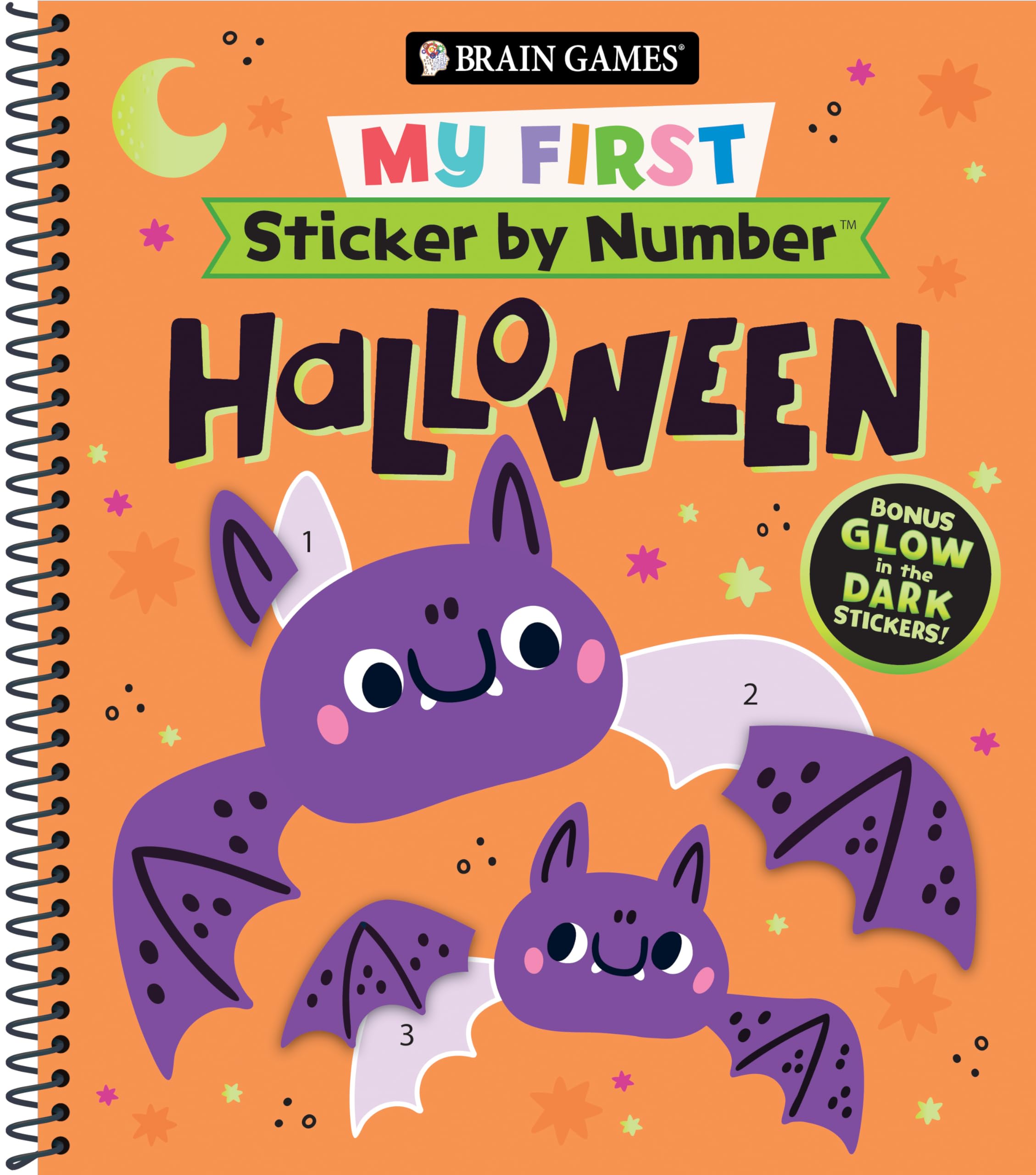 Brain Games - My First Sticker by Number: Halloween - Ages 3+ | Jokes & Glow in 