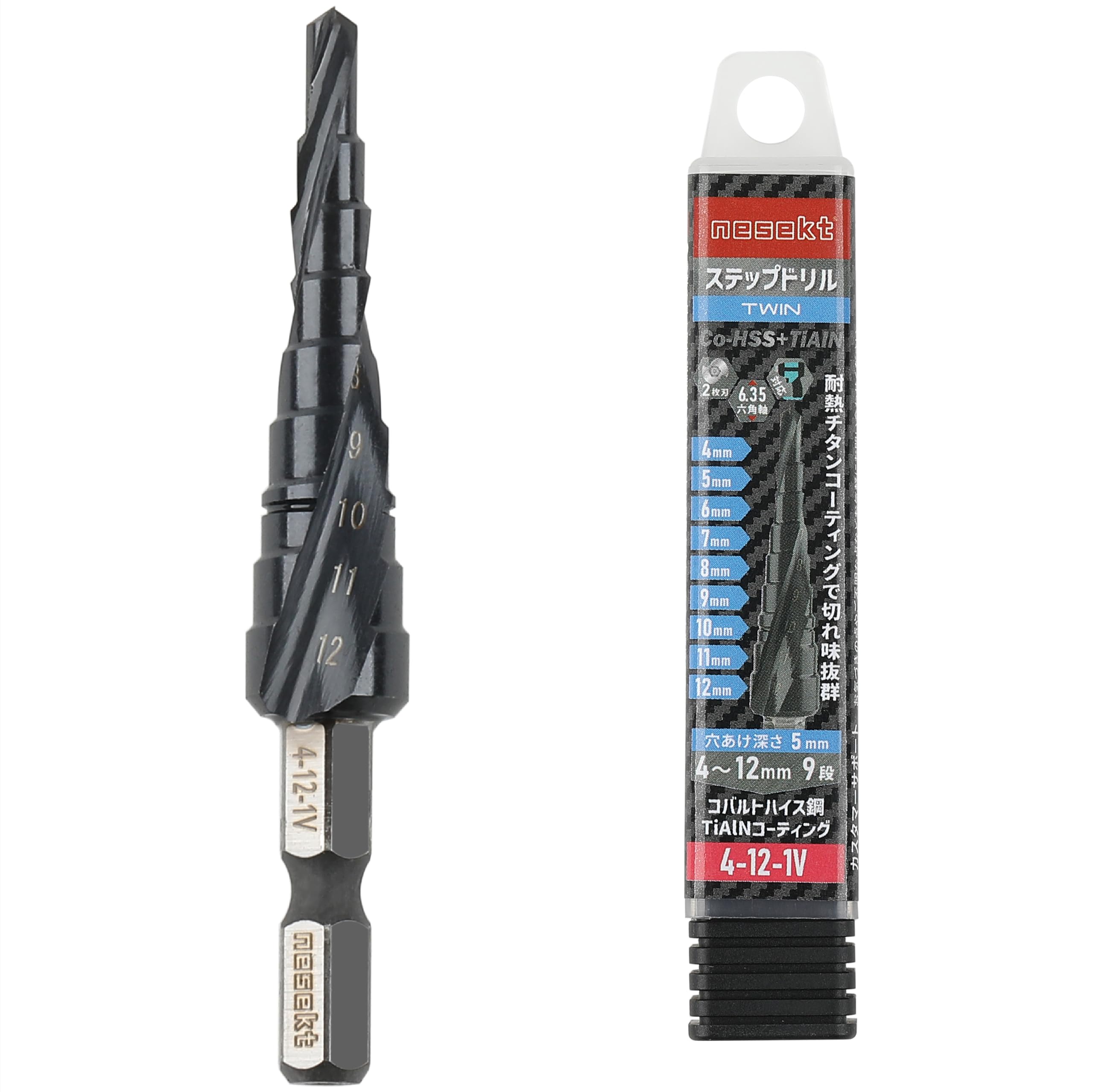 Nesct Step Drill, Metal Drill Blade, 0.25 inch (6.35 mm) Hex Shank