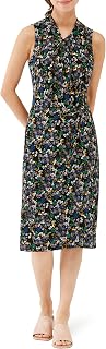 Amazon Essentials Women's Faux Wrap Dress, Crossover, Twist Neck, Sleeveless,