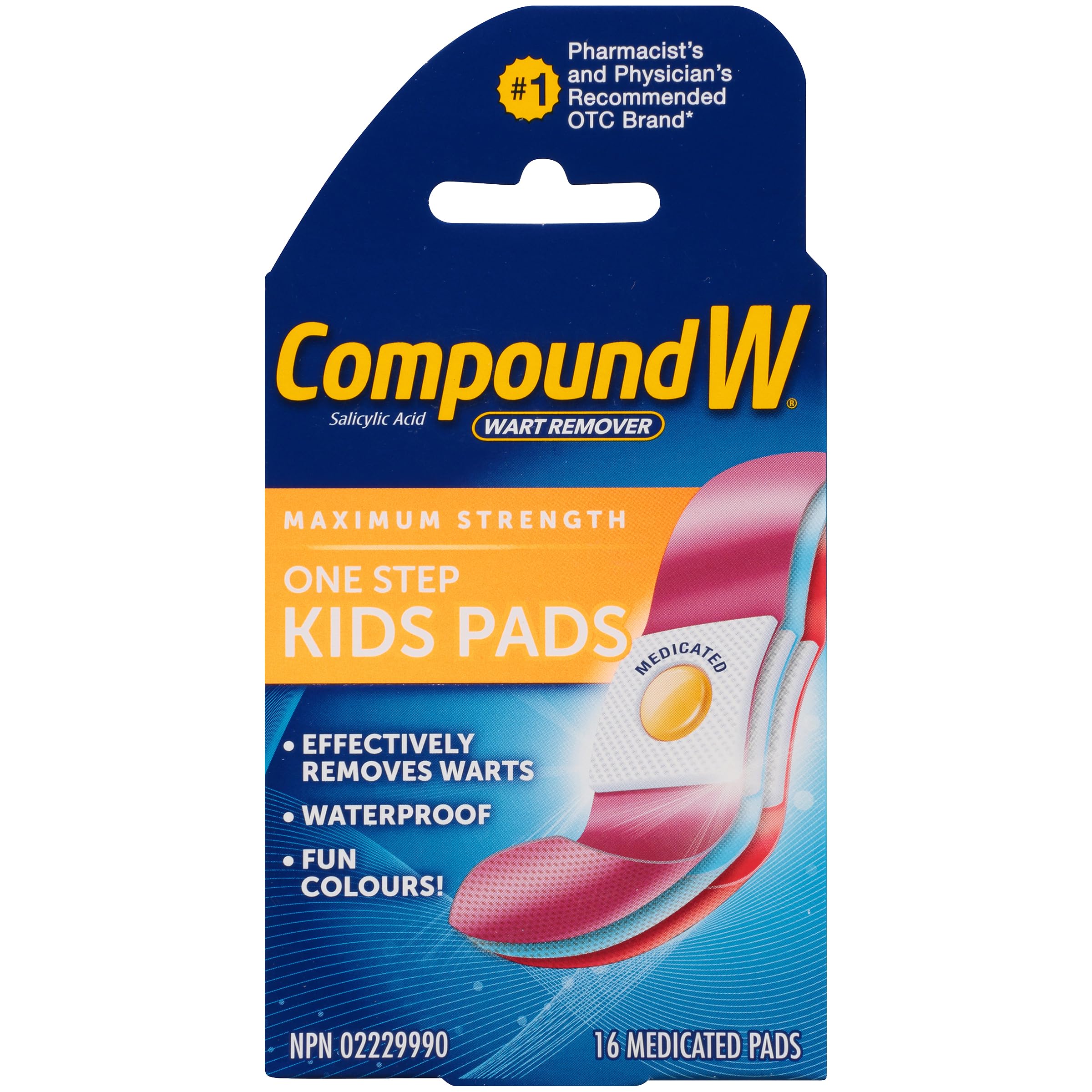 Compound W Wart Remover, One Step Kids Medicated Pads - 16 Count - Salicylic Aci