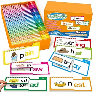 Phonics Flash Cards & Word Family Build Book Learn to Read Kids Flip Books