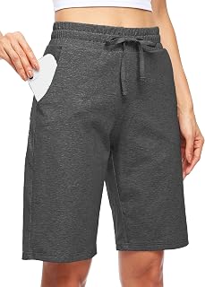 WILLIT Women Cotton Shorts Yoga Pants Long Pants Knee Length Summer Workout Pants 10" with Pockets