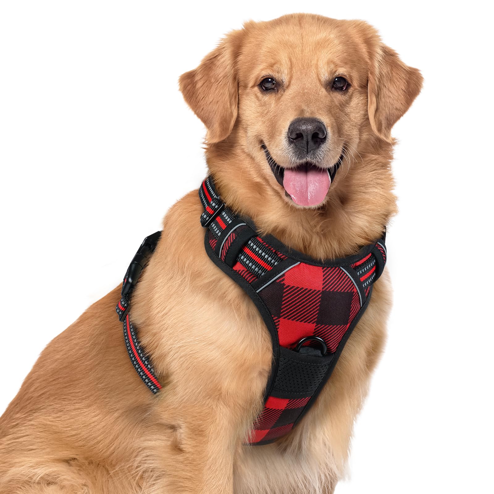 rabbitgoo Dog Harness, No-Pull Pet Harness with 2 Leash Clips, Adjustable Soft P