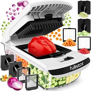 Fullstar Pro Original Vegetable Chopper & Spiralizer, All-in-1 Kitchen Tool | Multi-Blade Veggie Chopper, 5-Cup Container Onion & Food Cutter Dicer Spiralizer Dishwasher Safe Kitchen Gadgets & Essentials