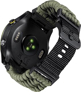 BINLUN Compatible with Garmin 20mm 22mm 26mm Braided Military Paracord Strap Sport Wristbands Nylon Watch Replacement Ideal for Fenix/Instinct/Forerunner Men