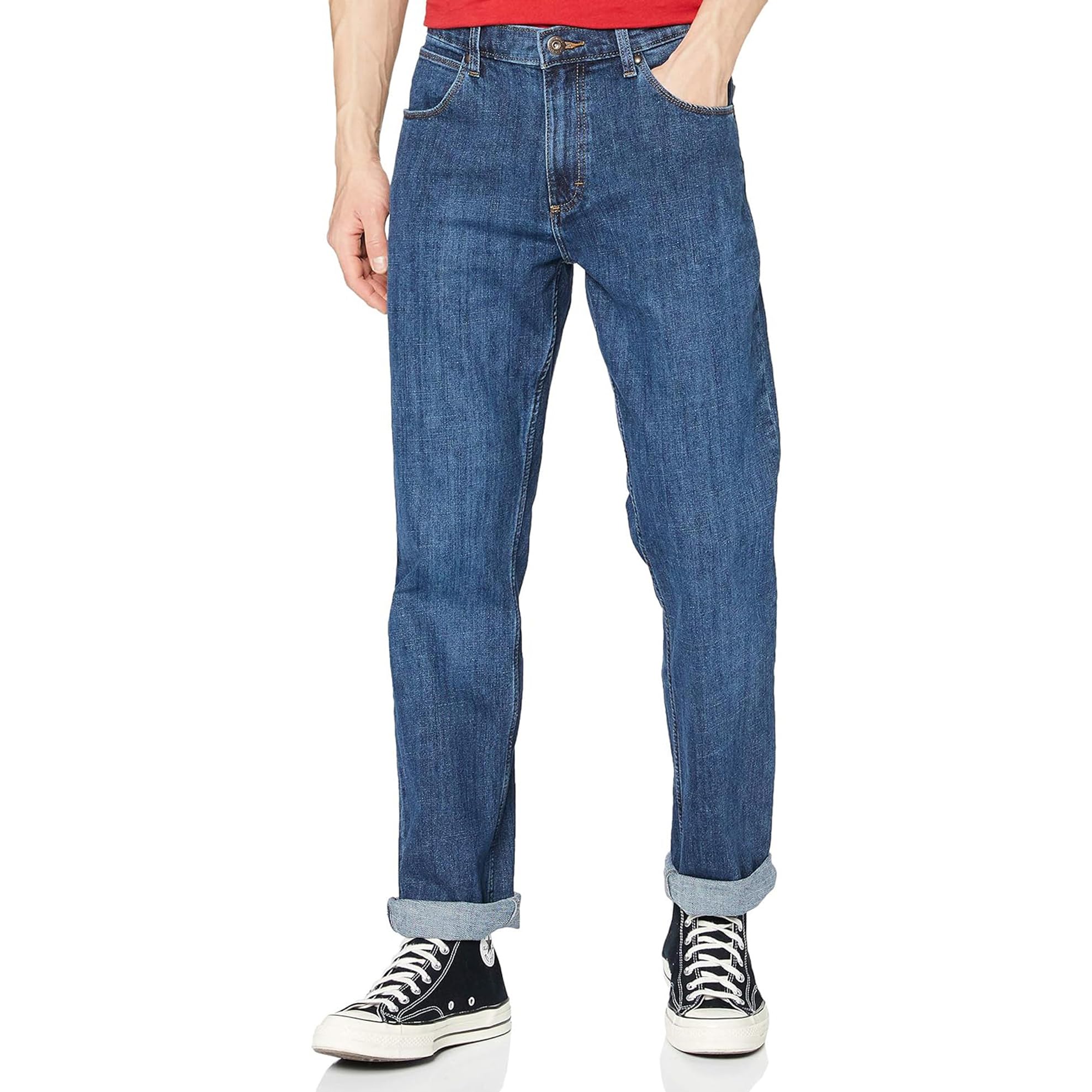 Wrangler - Men's Jeans - Regular Fit - Red Kabel - Authentic Blue