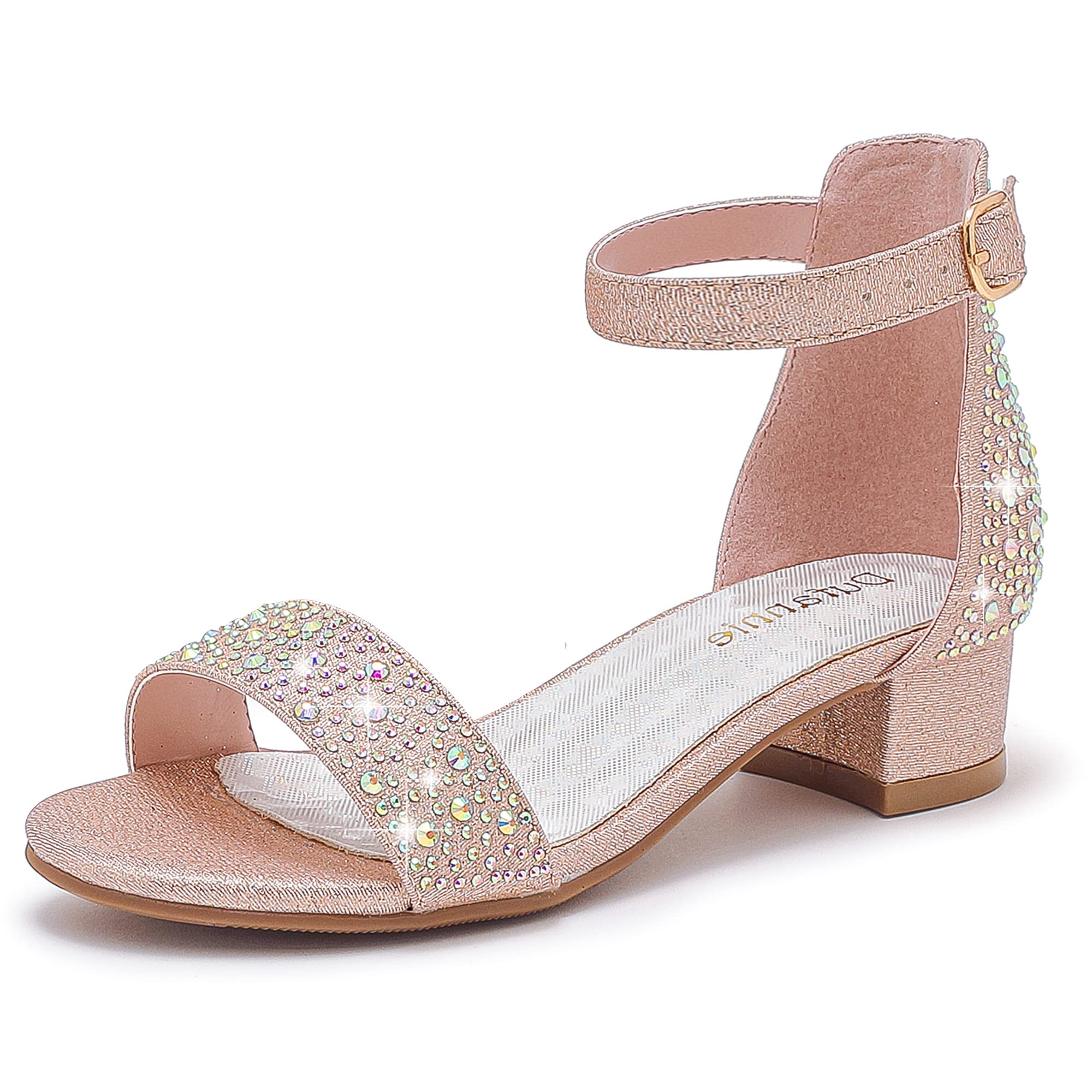 Dufannie Girls Heels Sandals Girls Dress Shoes for Toddler Little Big Kids