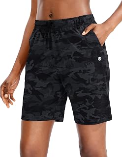 G Gradual Women's Bermuda Shorts, Jersey Shorts with Deep Pockets, 7 Inch Shorts for Women, Lounge Walking, Athletic