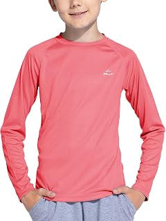 Willit Boy's UPF 50+ Sun Protection Shirt, Long Sleeve, Youth Swim Shirt, SPF Fishing Quick Dry