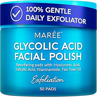 MAREE Glycolic Acid Toner Pads - Face Pads for Exfoliating Peel Zero Pore | Glycolic acid pads, sun spot remover for face, exfoliating face pads with glycolic acid and salicylic acid, acne wipes