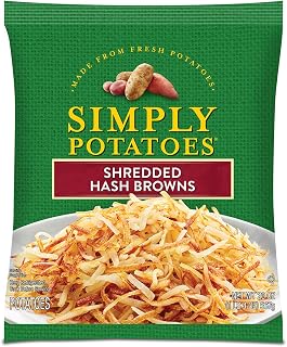 Simply Potatoes Shredded Hash Browns, 20 Oz | Delicious quick breakfast side dish, Easy gluten-free meal side, Fresh shredded and Kosher potatoes, Family brunch