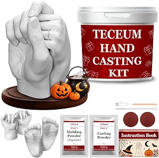 TECEUM Hand Casting Kit – Unique Gift for Couples, Family, Babies & Adults | DIY Romantic Gift for Wedding, Anniversary, Engagement, Baby Showers, Mother's Day and Christmas. Keepsake for Her & Him