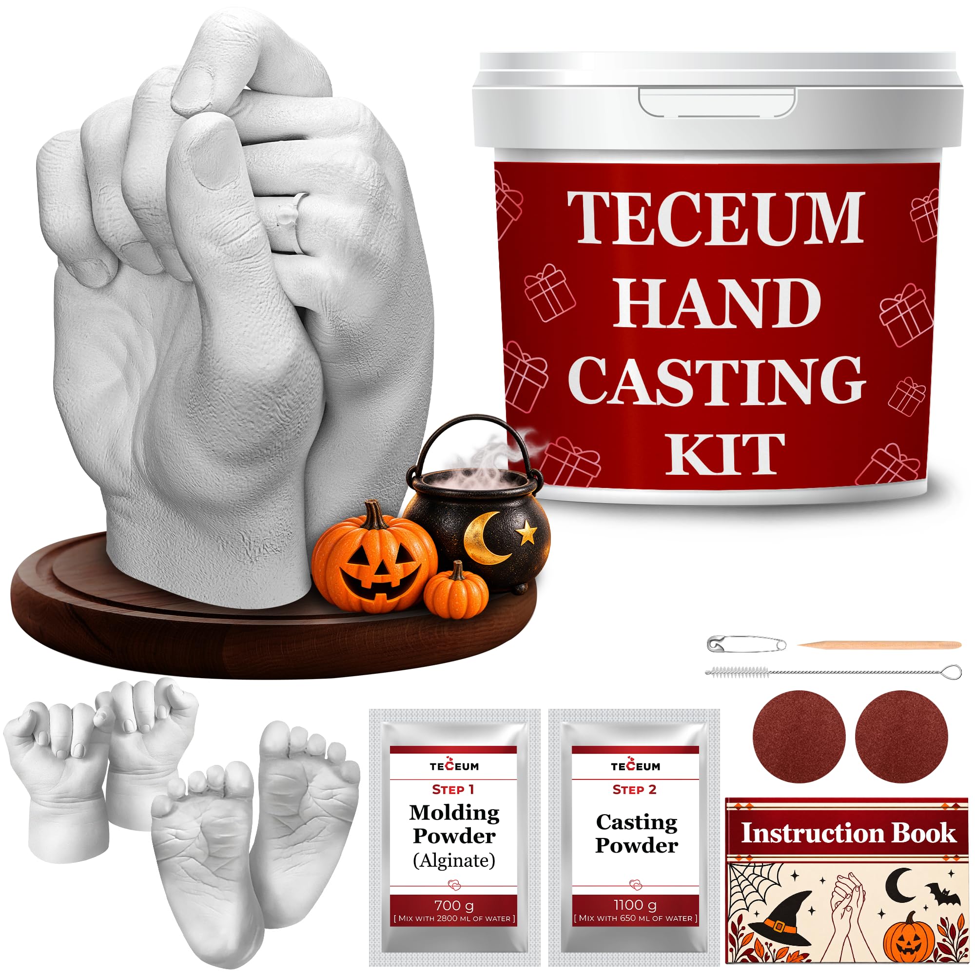 TECEUM Hand Casting Kit – Unique Gift for Couples, Family, Babies & Adults | DIY