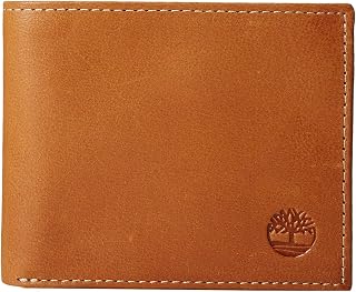 Timberland Mens Leather Wallet with Attached Flip Pocket Travel Accessory- Bi-Fold Wallet