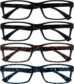 The Reading Glasses Company The Reading Glasses Company Black Brown Blue Reader Value Pack of 4 Designer Style Men Women RRRR92-1123 +2.50