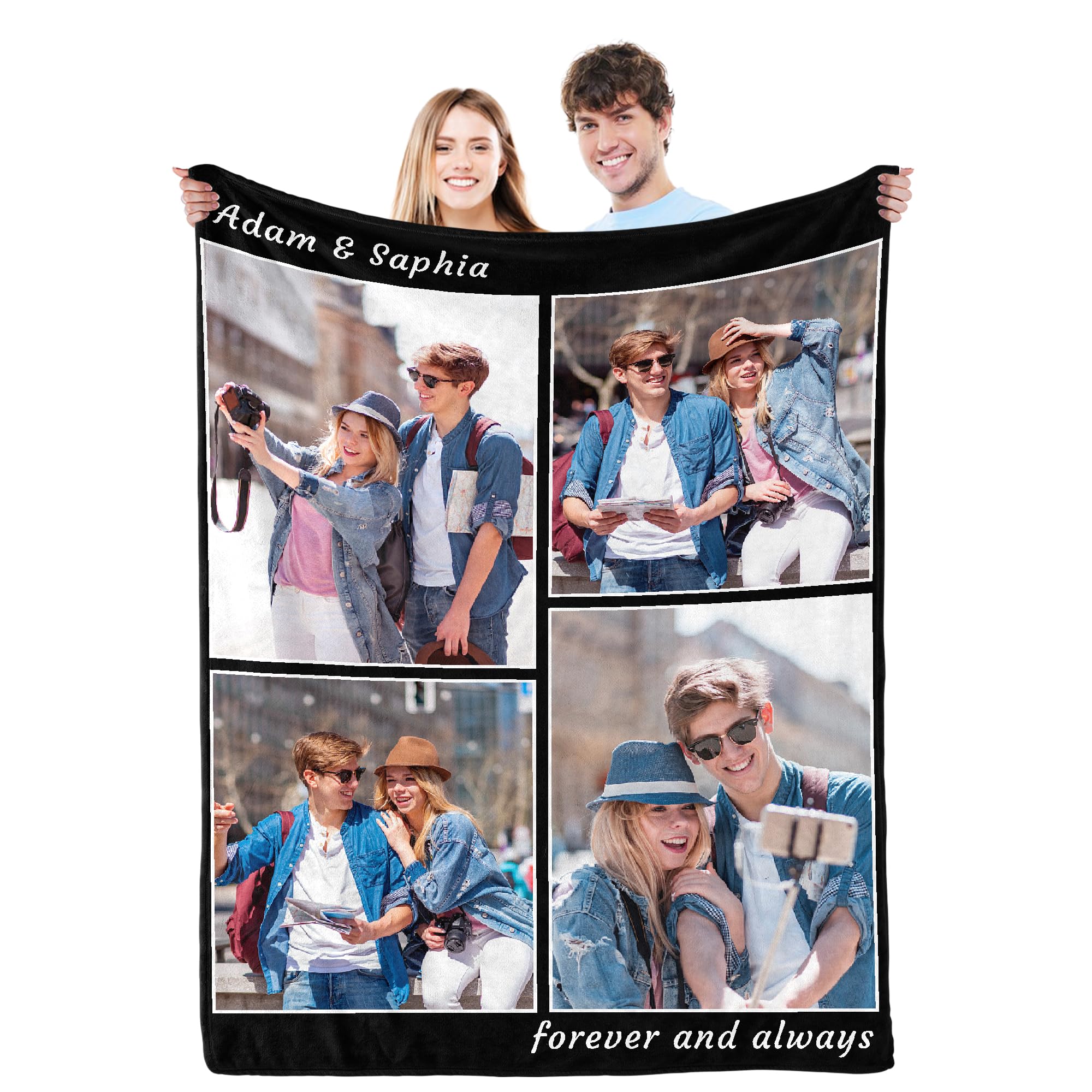 Custom Blanket with Photo and Throws Picture Blanket for Birthday Valentines Day