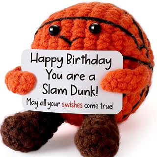 You're A Slam Dunk Birthday Gift for Men Boys - Unique Crochet Basketball | Happy Birthday Gifts for Him Teenage Boyfriend Players Friends Coach Brother Husband Dad, Funny Basketball Bday Party Decor