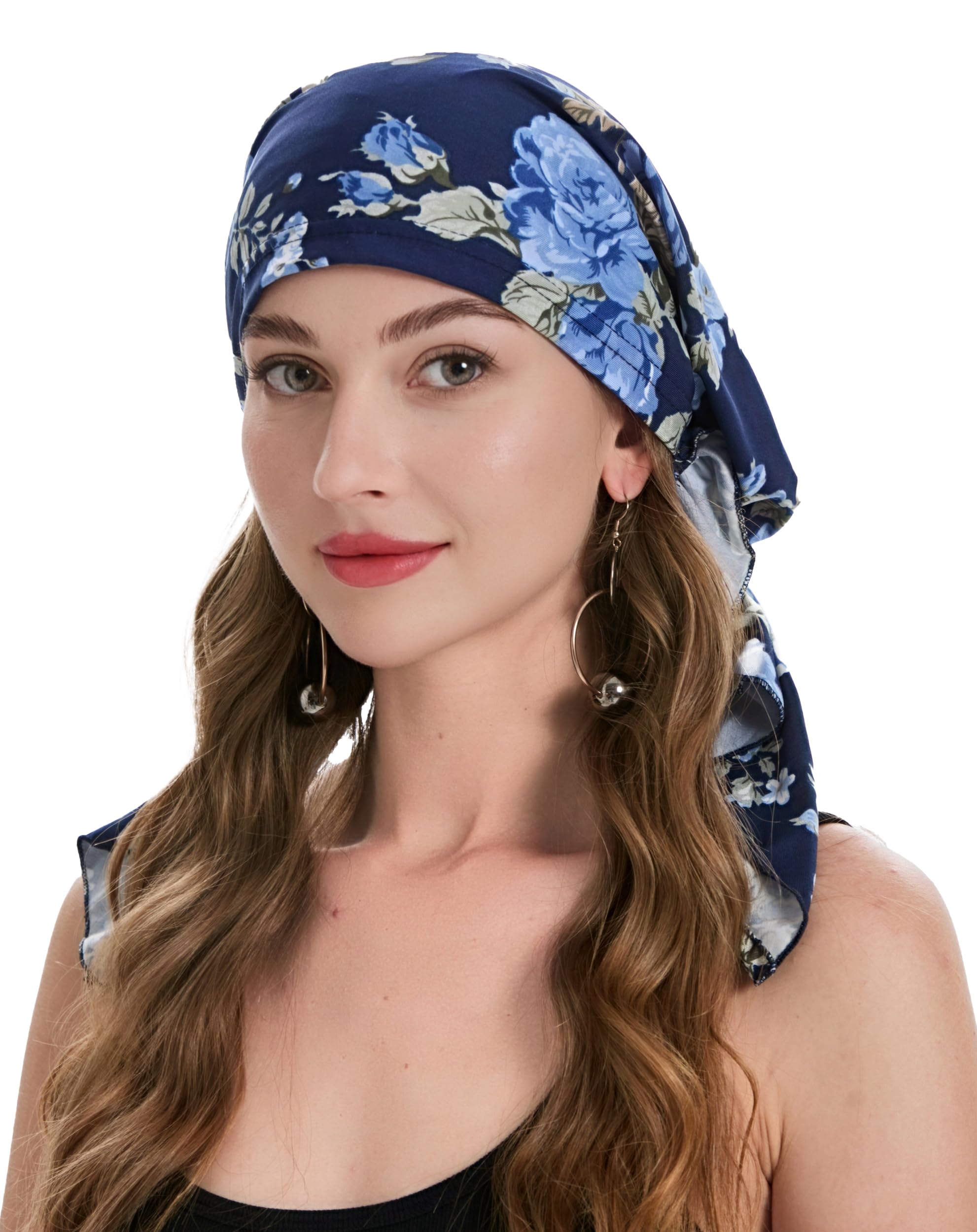 ZLYC Chemo Headwear Pre Tied Head Scarf Headwrap Beanie for Women
