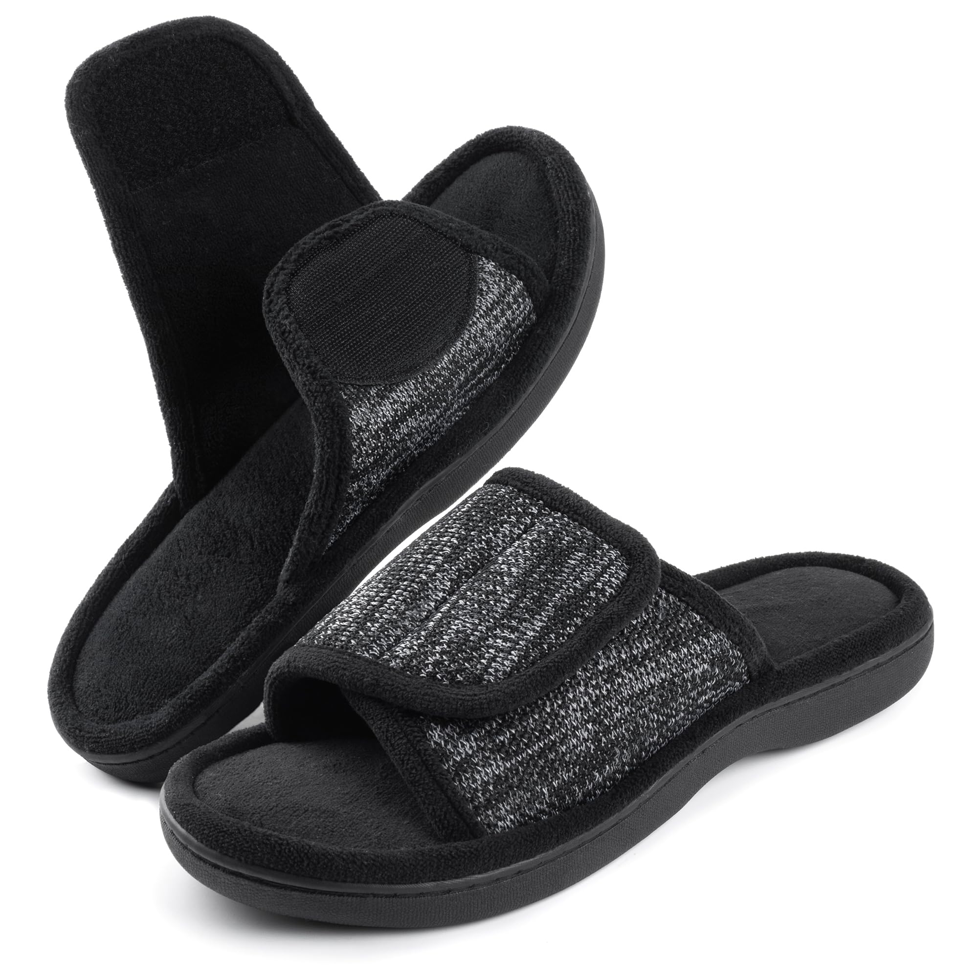 RockDove Men's Adjustable Wrap Memory Foam Slide Slipper
