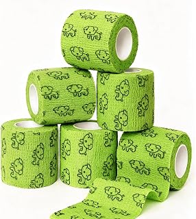 6 Rolls Quibra Vet Wrap,Self Adhesive Bandage Wrap,Stop Licking Wound Care | Breathable Non-Woven Elastic Cohesive Bandage for Dogs Paw Leg Tail Horse Cat Wound Care, Pet First Aid kit, 2 In x 5 Yd