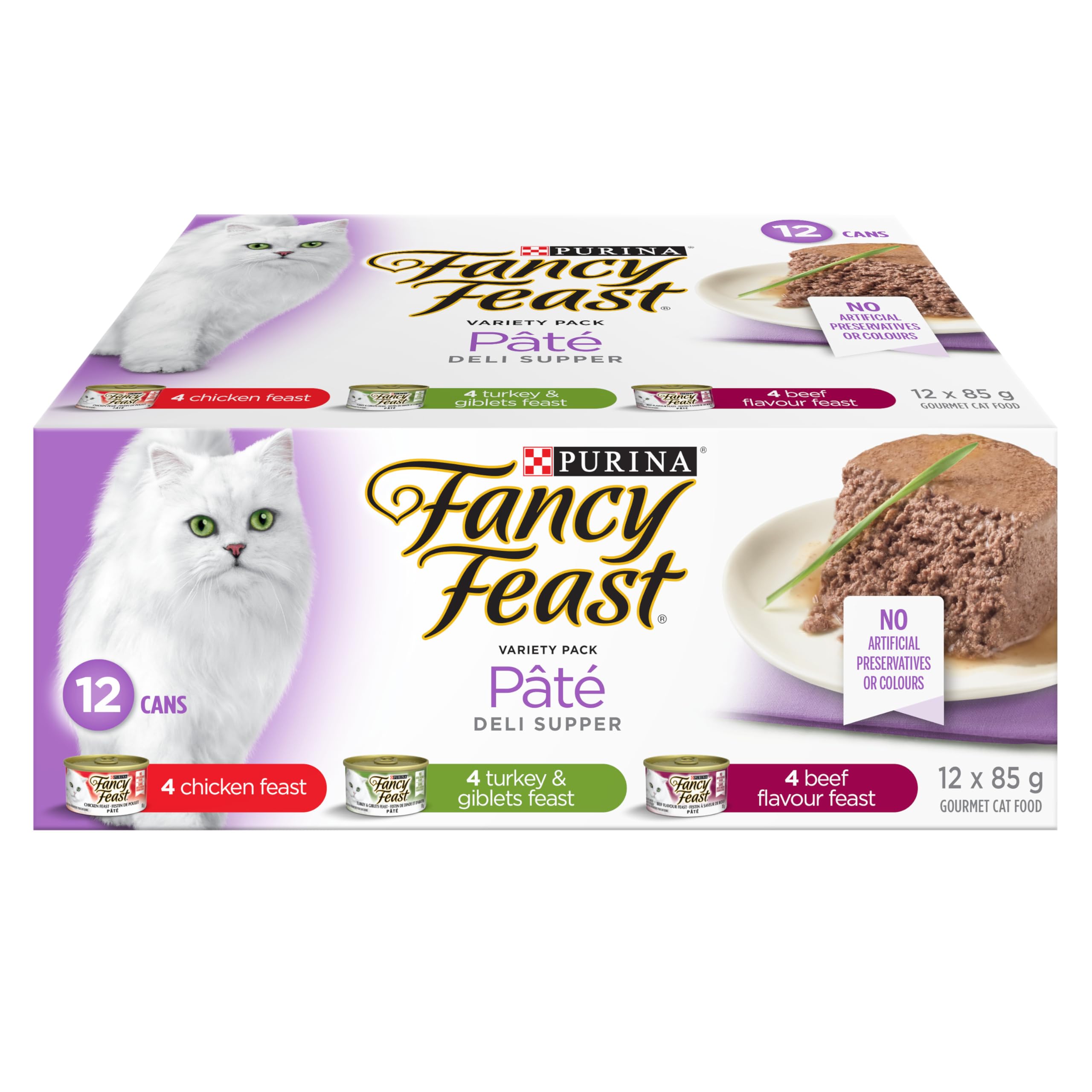 Fancy Feast Pâté Wet Cat Food, Deli Supper Variety Pack 85g (12 Pack) | Adult ca