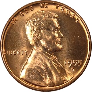 1955 S Lincoln Wheat Cent Uncirculated Mint State Penny 1c Coin | Collectible Coin: Lincoln Wheat Cent, 1955-S, Bronze, Uncirculated