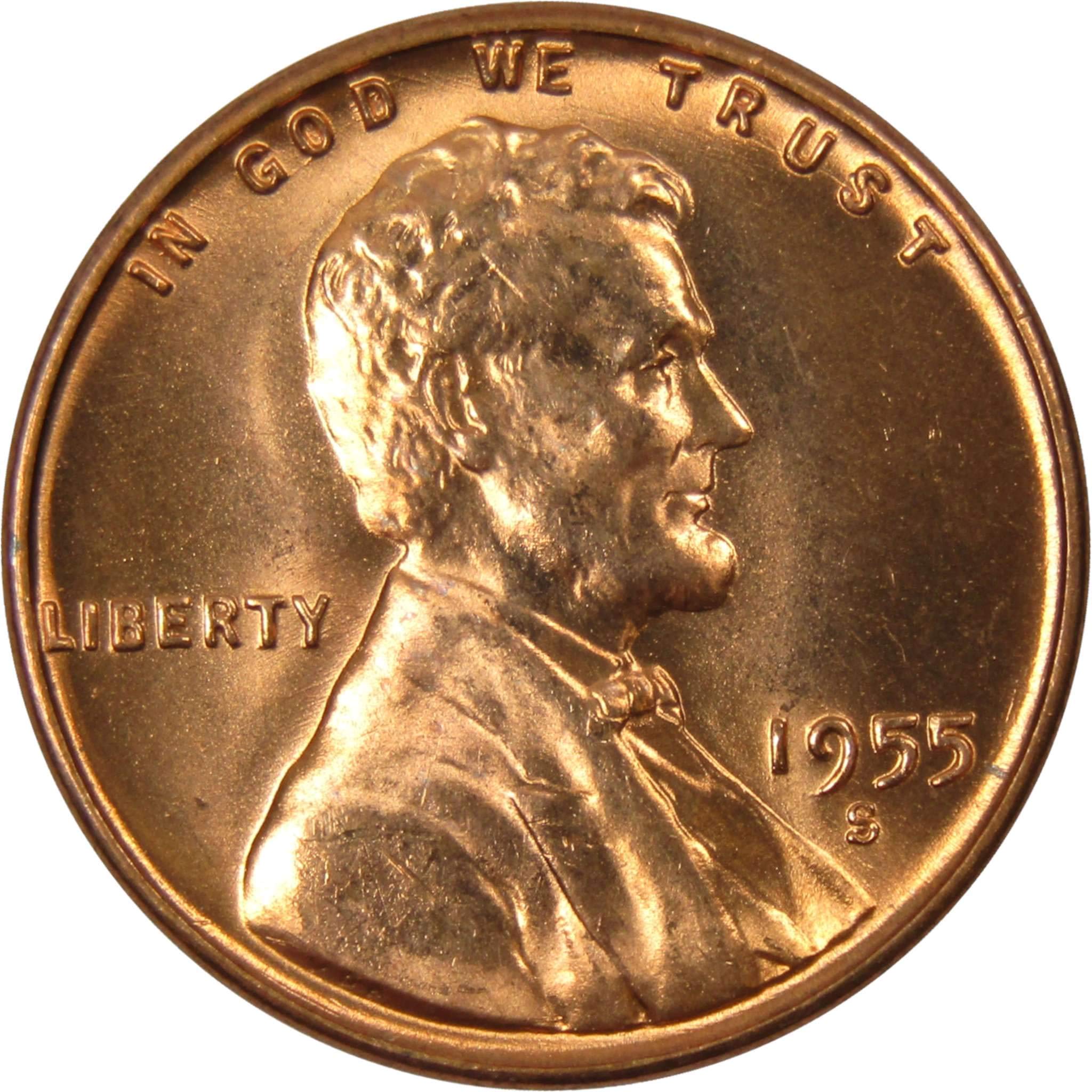 1955 S Lincoln Wheat Cent Uncirculated Mint State Penny 1c Coin | Collectible Co