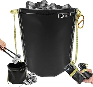 ZEN Camps Borsa estinguente per cenere, borsa per la lavorazione del carbone, impermeabile, autoportante, campeggio, resistente al calore, ignifuga, compatta, grande capacità (marca giapponese)