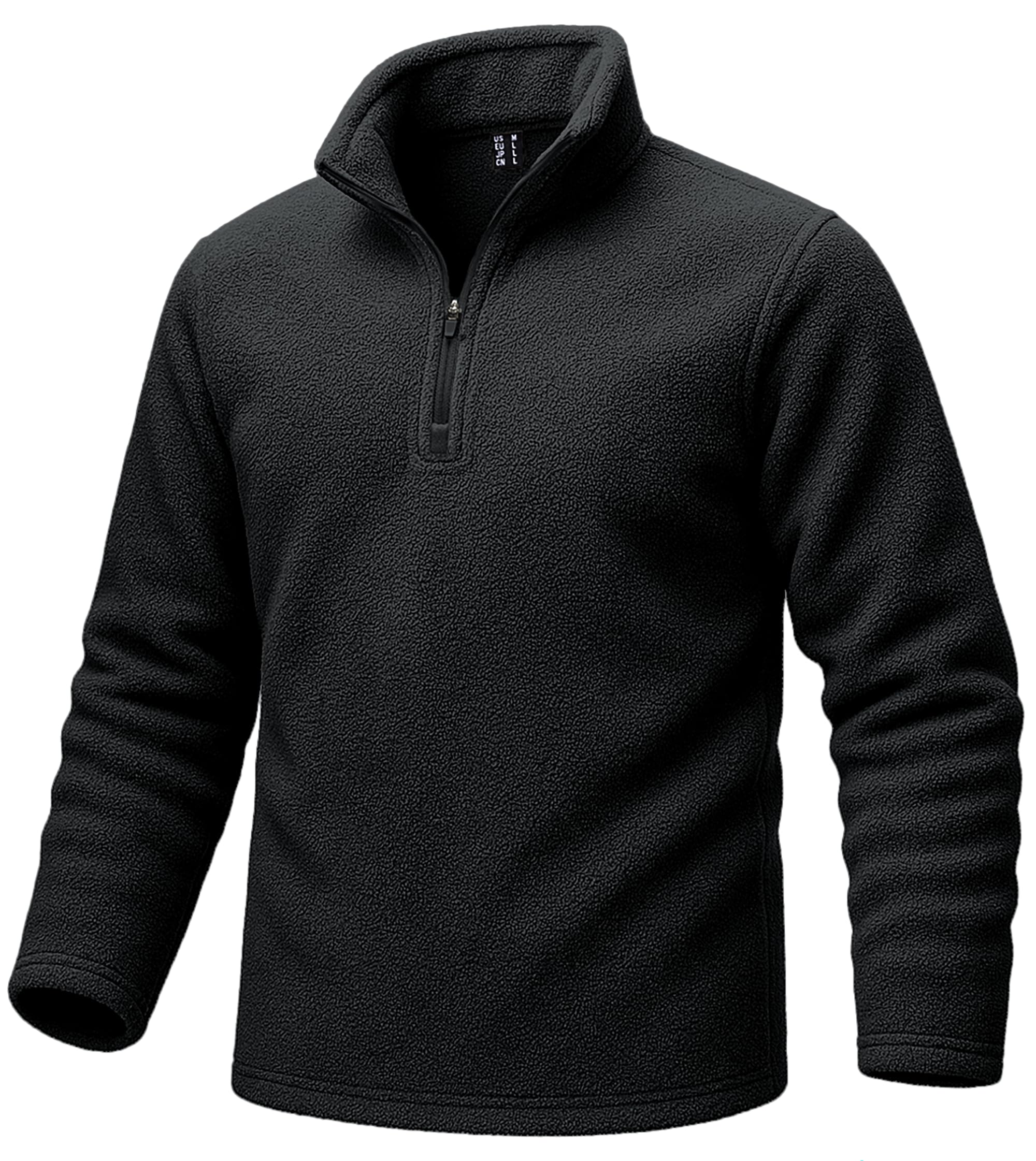 MAGCOMSEN Men Quarter Zip Pullover 1/4 Zip Fleece Lined Sweater Stand Collar Lon